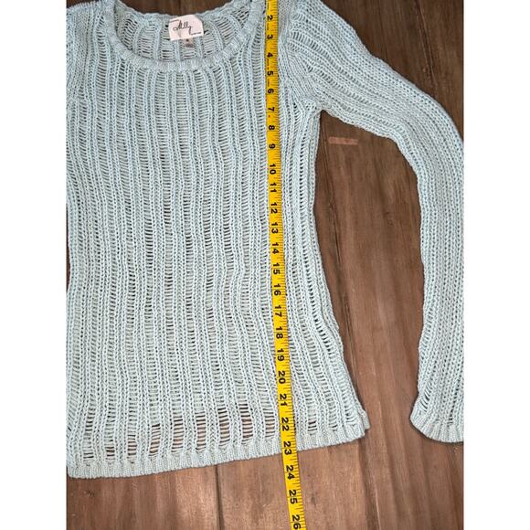 Milly New York Open Knit Sweater Women’s Small Mint Green Italian Yarn - Picture 4 of 7